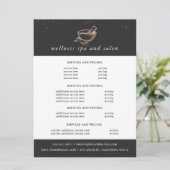 Carte Dépliant de tarification Logo Spa Rose Gold (Debout devant)