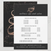 Carte Dépliant de tarification Logo Spa Rose Gold (Devant / Derrière)