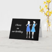 CARTE **DÉPOSER UN VERRE ET DES COULEURS** À L'ANNIVERSA (Fleur jaune)