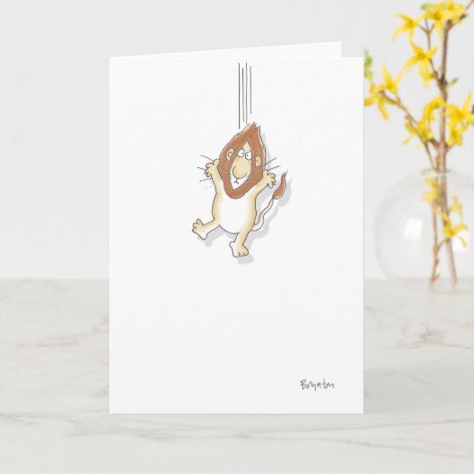 CARTE DÉPOSEZ-VOUS UN LION (Fleur jaune)