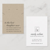 CARTE D'ÉQUIPEMENT DE LA FILLE DE KRAFT RUSTIQUE (Devant / Derrière)