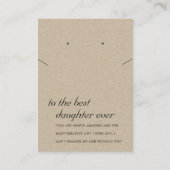 CARTE D'ÉQUIPEMENT DE LA FILLE DE KRAFT RUSTIQUE (Devant)