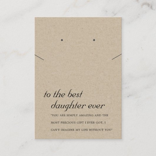 CARTE D'ÉQUIPEMENT DE LA FILLE DE KRAFT RUSTIQUE (Devant)