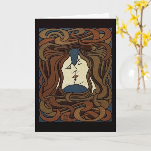 Carte Der Kuss - Art Card (avec devis) (Fleur jaune)