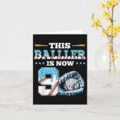 Carte Dérive de baseball 9e fête d'anniversaire garçon V (Fleur jaune)