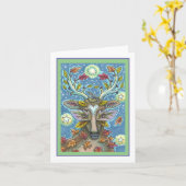 Carte DERNIER D'ART EN FORÊT DE L'AUTOMNE, BIRD NEST Bla (Fleur jaune)