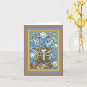 Carte DERNIER D'ART EN FORÊT DE L'AUTOMNE, BIRD NEST Bla (Fleur jaune)