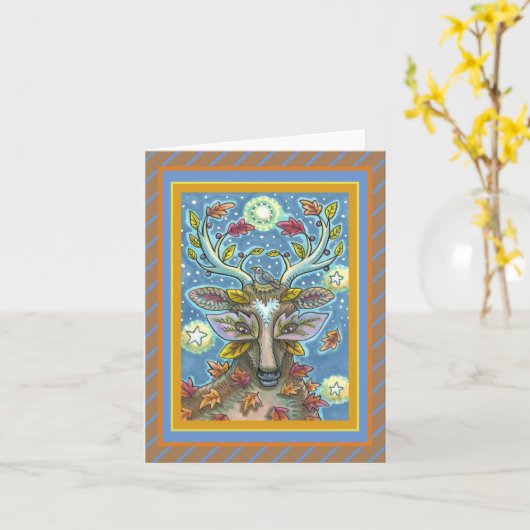 Carte DERNIER D'ART EN FORÊT DE L'AUTOMNE, BIRD NEST Bla (Fleur jaune)