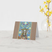 Carte DERNIER D'ART EN FORÊT DE L'AUTOMNE, BIRD NEST Bla (Fleur jaune)