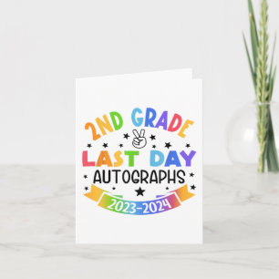 Carte Dernier jour de l'école Autographe 2e année de dip