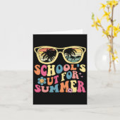 Carte Dernier Jour De L'École Rétro Enseignant École #39 (Fleur jaune)