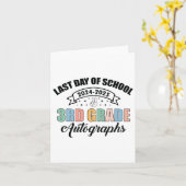 Carte Dernier jour d'école 2025 Autographe 3e année Dipl (Fleur jaune)