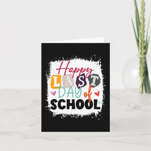 Carte Dernier Jour D'école Enseignant & Enfants (Devant)