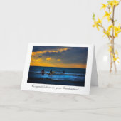 Carte Dernier Surf de la journée - Félicitations pour la (Fleur jaune)