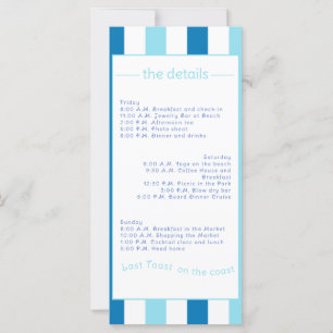 Carte Dernier toast sur la côte fin de semaine de la bac