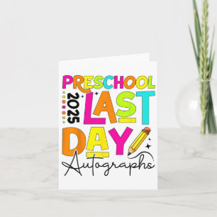 Carte dernière Journée De L'École Autographe Préscolaire