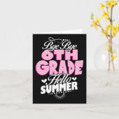 Carte Dernière journée de l'école Bye Bye 6e année Bonjo (Fleur jaune)