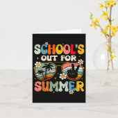 Carte Dernière journée d'école dehors pour les garçons d (Fleur jaune)