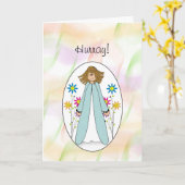 Carte Dernière ronde de Chemo Félicitations Fille (Fleur jaune)