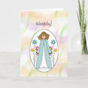 Carte Dernière ronde de Chemo Félicitations Fille