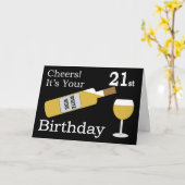 Carte Des acclamations c'est votre 21ème anniversaire (Fleur jaune)