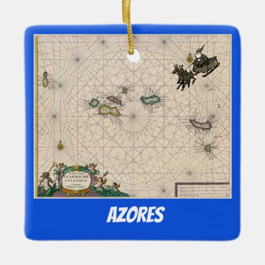 Carte des Açores Ornement de Noël (Devant)