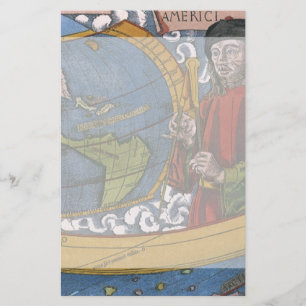 Carte des Amériques avec l'explorateur Amerigo Ves