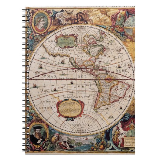 Carte des Amériques baroque Carnet d'art (Devant)
