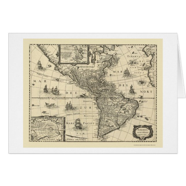 Carte des Amériques par Hondio 1640 (Devant horizontal)