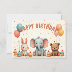 Carte Des Amis D'Anniversaire De Whimsical Se Réunissent
