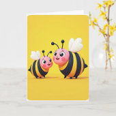 Carte des amis insectes de maman heureuse (Fleur jaune)