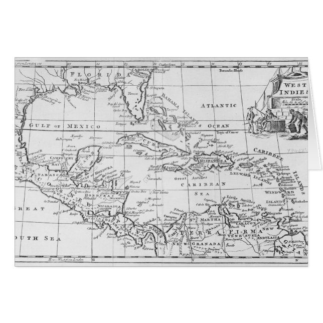 Carte des Antilles (Devant horizontal)