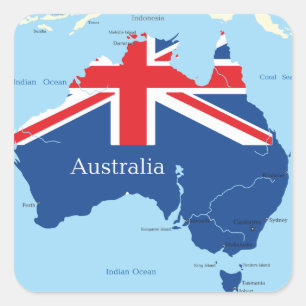 Carte des autocollants australiens