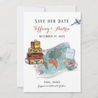 Carte des bagages Destination Mariage Enregistrer