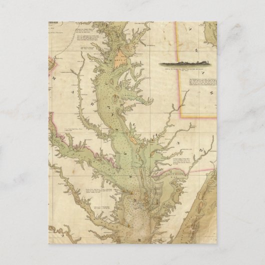 Carte des baies Chesapeake et Delaware (Devant)