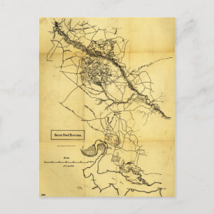 Carte des batailles de sept jours de la guerre civ