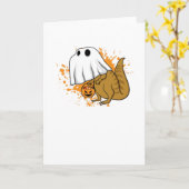 Carte Des bonbons ou un sort de fantôme de dinosaure de (Fleur jaune)