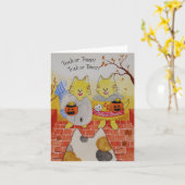 Carte "des bonbons ou un sort " de Halloween (Fleur jaune)