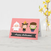 Carte Des bonbons ou un sort mignon de Halloween (Fleur jaune)