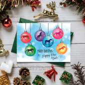 Carte des boules de Noël des chevaux | Carte posta