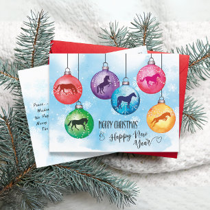 Carte des boules de Noël des chevaux Carte posta