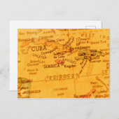 Carte des Caraïbes vintages (Devant / Derrière)