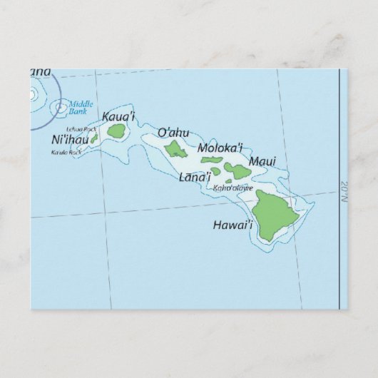 Carte des chaînes de l'île d'Hawaii (Devant)