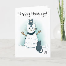 Des chatons font Chat à Neige Joyeuses Fêtes Noël