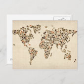 Carte des chats de la carte du monde (Devant / Derrière)