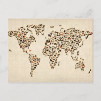 Carte des chats de la carte du monde