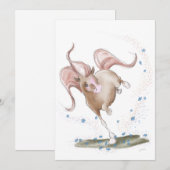 Carte des chevaux, illustration avec fleurs (Devant / Derrière)