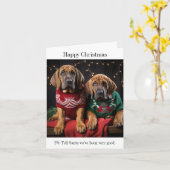 Carte Des chiots sanglants dans les pulls de Noël (Fleur jaune)