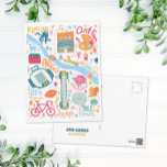 Carte des choses préférées de Cute Ann Arbor Michi<br><div class="desc">Rappelez-vous votre séjour à Ann Arbor Michigan avec cette carte postale de keepsaké! Cette carte postale illustrée à la main comprend des endroits dignes de mention et des événements de la région. Ce serait beau encadré et accroché sur un mur !</div>