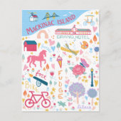 Carte des choses préférées de l'île de Mackinac Mi (Devant)